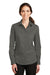 Port Authority L663 Womens SuperPro Wrinkle Resistant Long Sleeve Button Down Shirt Sterling Grey Model Front