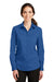 Port Authority L663 Womens SuperPro Wrinkle Resistant Long Sleeve Button Down Shirt True Blue Model Front