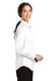 Port Authority L663 Womens SuperPro Wrinkle Resistant Long Sleeve Button Down Shirt White Model Side