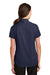 Port Authority L664 Womens SuperPro Wrinkle Resistant Short Sleeve Button Down Shirt True Navy Blue Model Back