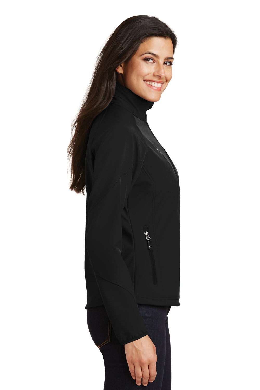 Port Authority L705 Womens Wind & Water Resistant Full Zip Jacket Black Model Side