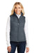 Port Authority L709 Womens Wind & Water Resistant Full Zip Puffy Vest Dark Slate Grey Model Front