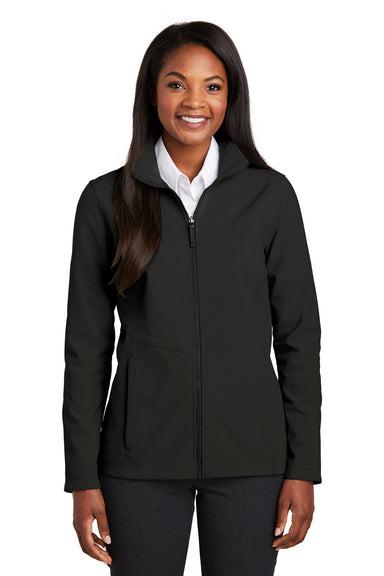 Port Authority L901 Womens Collective Wind & Water Resistant Full Zip Jacket Deep Black Model Front