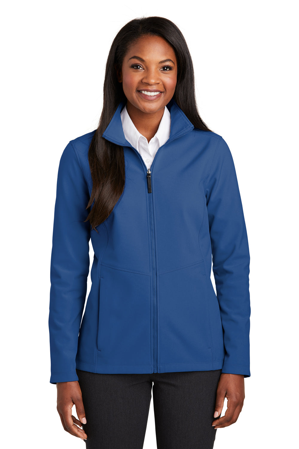 Port Authority L901 Womens Collective Wind & Water Resistant Full Zip Jacket Night Sky Blue Model Front