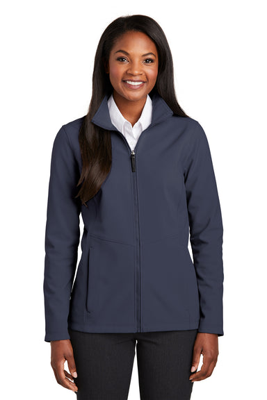 Port Authority L901 Womens Collective Wind & Water Resistant Full Zip Jacket River Navy Blue Model Front