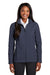 Port Authority L901 Womens Collective Wind & Water Resistant Full Zip Jacket River Navy Blue Model Front