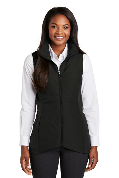 Port Authority L903 Womens Collective Wind & Water Resistant Full Zip Vest Deep Black Model Front