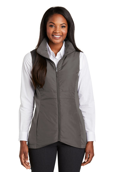 Port Authority L903 Womens Collective Wind & Water Resistant Full Zip Vest Graphite Grey Model Front