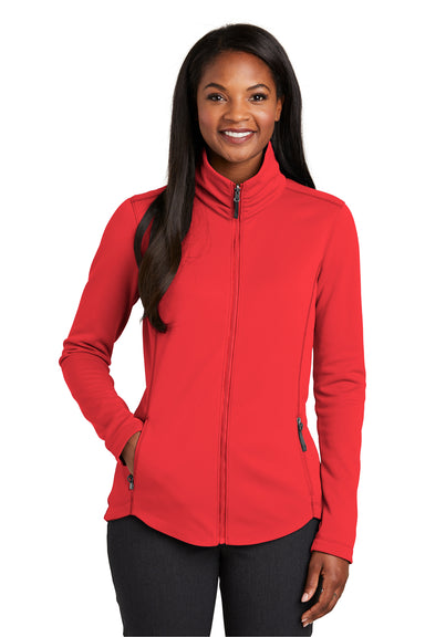 Port Authority L904 Womens Collective Full Zip Smooth Fleece Jacket Pepper Red Model Front