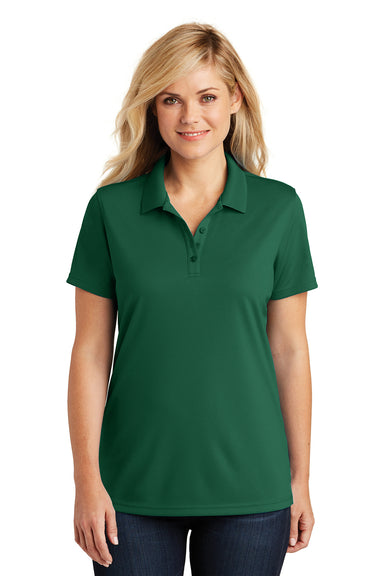 Port Authority LK110 Womens Dry Zone Moisture Wicking Short Sleeve Polo Shirt Deep Forest Green Model Front