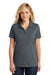 Port Authority LK110 Womens Dry Zone Moisture Wicking Short Sleeve Polo Shirt Graphite Grey Model Front