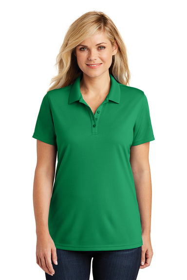 Port Authority LK110 Womens Dry Zone Moisture Wicking Short Sleeve Polo Shirt Bright Kelly Green Model Front