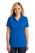 Port Authority LK110 Womens Dry Zone Moisture Wicking Short Sleeve Polo Shirt True Royal Blue Model Front