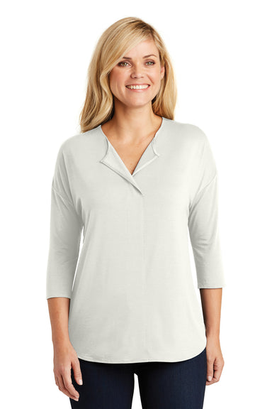 Port Authority LK5433 Womens Concept Jersey 3/4 Sleeve V-Neck T-Shirt Ivory Chiffon White Model Front