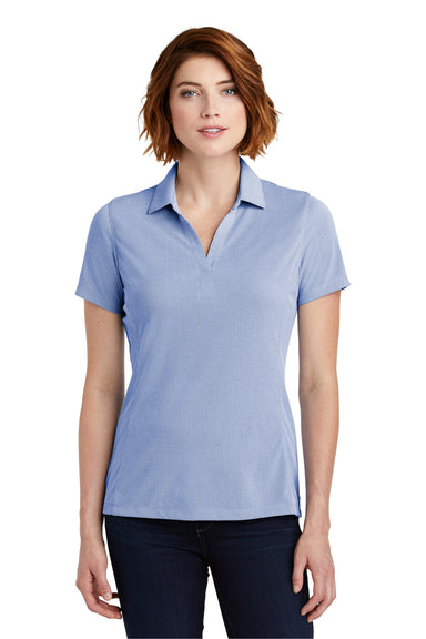 Port Authority LK582 Womens Oxford Moisture Wicking Short Sleeve Polo Shirt True Royal Blue Model Front