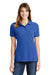 Port & Company LKP1500 Womens Stain Resistant Short Sleeve Polo Shirt Royal Blue Model Front