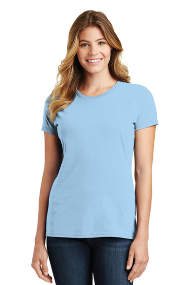 Port & Company LPC450 Womens Fan Favorite Short Sleeve Crewneck T-Shirt Light Blue Model Front