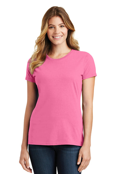 Port & Company LPC450 Womens Fan Favorite Short Sleeve Crewneck T-Shirt New Pink Model Front