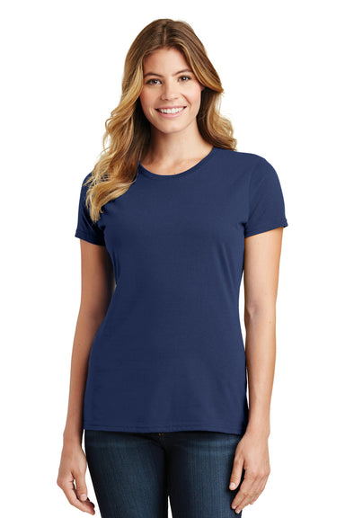 Port & Company LPC450 Womens Fan Favorite Short Sleeve Crewneck T-Shirt Team Navy Blue Model Front