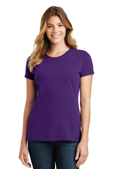 Port & Company LPC450 Womens Fan Favorite Short Sleeve Crewneck T-Shirt Team Purple Model Front