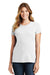 Port & Company LPC450 Womens Fan Favorite Short Sleeve Crewneck T-Shirt White Model Front