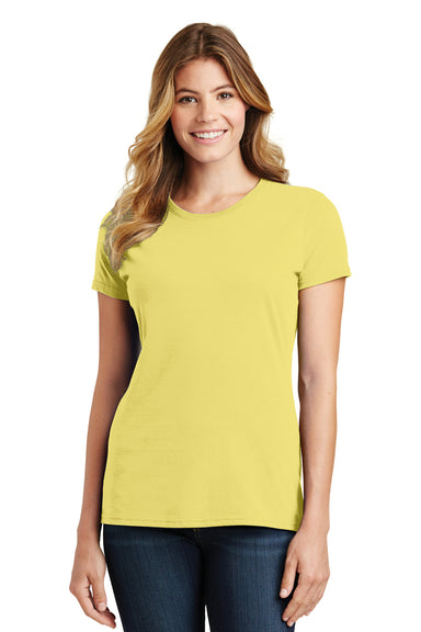 Port & Company LPC450 Womens Fan Favorite Short Sleeve Crewneck T-Shirt Yellow Model Front