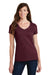 Port & Company LPC450V Womens Fan Favorite Short Sleeve V-Neck T-Shirt Athletic Maroon Model Front