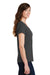 Port & Company LPC450V Womens Fan Favorite Short Sleeve V-Neck T-Shirt Charcoal Grey Model Side