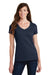 Port & Company LPC450V Womens Fan Favorite Short Sleeve V-Neck T-Shirt Deep Navy Blue Model Front