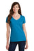 Port & Company LPC450V Womens Fan Favorite Short Sleeve V-Neck T-Shirt Sapphire Blue Model Front