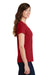 Port & Company LPC450V Womens Fan Favorite Short Sleeve V-Neck T-Shirt Team Cardinal Red Model Side