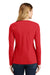 Port & Company LPC450VLS Womens Fan Favorite Long Sleeve V-Neck T-Shirt Bright Red Model Back