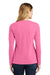 Port & Company LPC450VLS Womens Fan Favorite Long Sleeve V-Neck T-Shirt New Pink Model Back