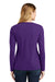 Port & Company LPC450VLS Womens Fan Favorite Long Sleeve V-Neck T-Shirt Team Purple Model Back