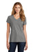 Port & Company LPC455V Womens Fan Favorite Short Sleeve V-Neck T-Shirt Heather Graphite Grey Model Front