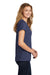 Port & Company LPC455V Womens Fan Favorite Short Sleeve V-Neck T-Shirt Heather Team Navy Blue Model Side