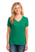 Port & Company LPC54V Womens Core Short Sleeve V-Neck T-Shirt Kelly Green Model Front