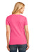 Port & Company LPC54V Womens Core Short Sleeve V-Neck T-Shirt Neon Pink Model Back