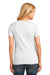 Port & Company LPC54V Womens Core Short Sleeve V-Neck T-Shirt White Model Back