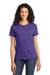 Port & Company LPC61 Womens Essential Short Sleeve Crewneck T-Shirt Purple Model Front