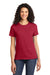 Port & Company LPC61 Womens Essential Short Sleeve Crewneck T-Shirt Red Model Front