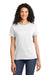 Port & Company LPC61 Womens Essential Short Sleeve Crewneck T-Shirt White Model Front