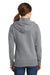 Port & Company LPC78ZH Womens Core Pill Resistant Fleece Full Zip Hooded Sweatshirt Hoodie Heather Grey Model Back