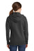 Port & Company LPC78ZH Womens Core Pill Resistant Fleece Full Zip Hooded Sweatshirt Hoodie Heather Dark Grey Model Back