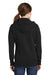 Port & Company LPC78ZH Womens Core Pill Resistant Fleece Full Zip Hooded Sweatshirt Hoodie Jet Black Model Back