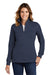 Sport-Tek LST253 Womens Shrink Resistant Fleece 1/4 Zip Sweatshirt True Navy Blue Model Front