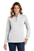 Sport-Tek LST253 Womens Shrink Resistant Fleece 1/4 Zip Sweatshirt White Model Front