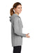 Sport-Tek LST296 Womens Moisture Wicking Fleece Hooded Sweatshirt Hoodie Heather Light Grey Model Side