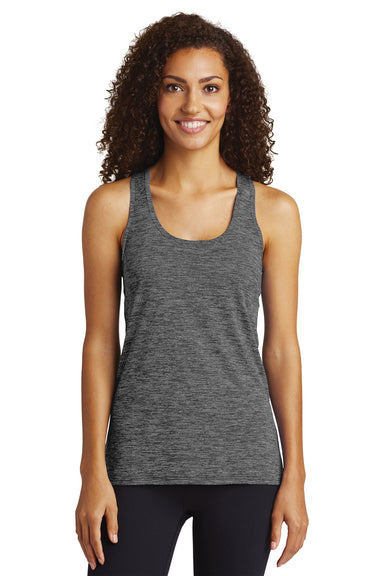 Sport-Tek LST396 Womens Electric Heather Moisture Wicking Tank Top Grey Black Electric Model Front