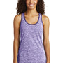 Sport-Tek Womens Electric Heather Moisture Wicking Tank Top - Purple Electric/Purple